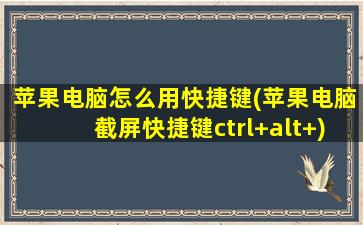 苹果电脑怎么用快捷键(苹果电脑截屏快捷键ctrl+alt+)