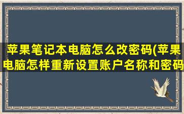 苹果笔记本电脑怎么改密码(苹果电脑怎样重新设置账户名称和密码)