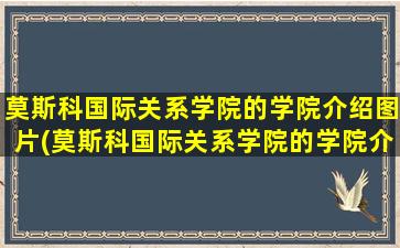 莫斯科国际关系学院的学院介绍图片(莫斯科国际关系学院的学院介绍是)