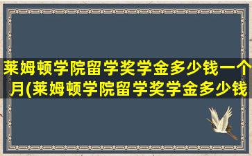 莱姆顿学院留学奖学金多少钱一个月(莱姆顿学院留学奖学金多少钱)