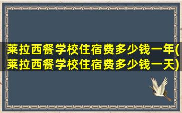 莱拉西餐学校住宿费多少钱一年(莱拉西餐学校住宿费多少钱一天)