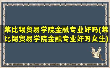 莱比锡贸易学院金融专业好吗(莱比锡贸易学院金融专业好吗女生)