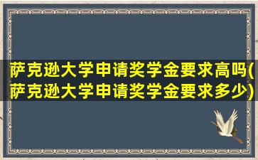 萨克逊大学申请奖学金要求高吗(萨克逊大学申请奖学金要求多少)