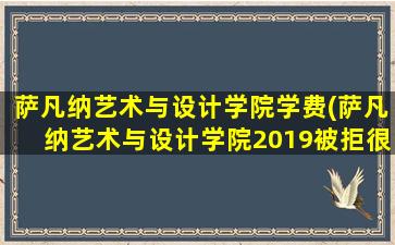 萨凡纳艺术与设计学院学费(萨凡纳艺术与设计学院2019被拒很多)