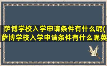 萨博学校入学申请条件有什么呢(萨博学校入学申请条件有什么呢英语)