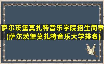 萨尔茨堡莫扎特音乐学院招生简章(萨尔茨堡莫扎特音乐大学排名)