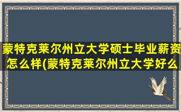 蒙特克莱尔州立大学硕士毕业薪资怎么样(蒙特克莱尔州立大学好么)