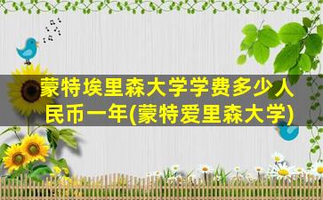 蒙特埃里森大学学费多少人民币一年(蒙特爱里森大学)