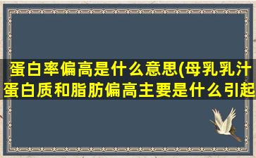 蛋白率偏高是什么意思(母乳乳汁蛋白质和脂肪偏高主要是什么引起的)