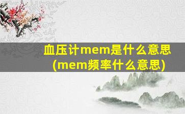 血压计mem是什么意思(mem频率什么意思)