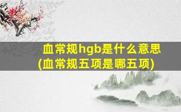 血常规hgb是什么意思(血常规五项是哪五项)