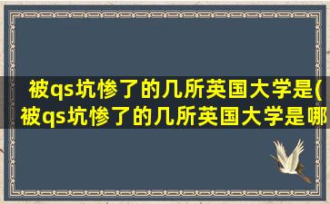 被qs坑惨了的几所英国大学是(被qs坑惨了的几所英国大学是哪个)