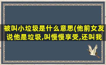 被叫小垃圾是什么意思(他前女友说他是垃圾,叫慢慢享受,还叫我滚,该怎么回复)