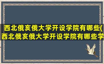 西北俄亥俄大学开设学院有哪些(西北俄亥俄大学开设学院有哪些学校)