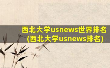 西北大学usnews世界排名(西北大学usnews排名)