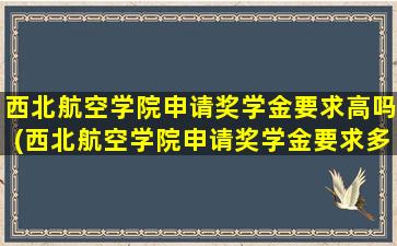 西北航空学院申请奖学金要求高吗(西北航空学院申请奖学金要求多少)