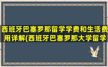 西班牙巴塞罗那留学学费和生活费用详解(西班牙巴塞罗那大学留学费用)