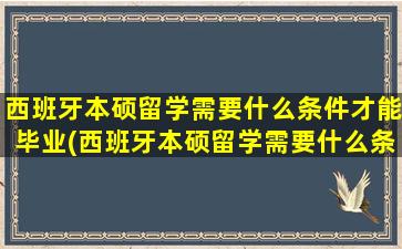 西班牙本硕留学需要什么条件才能毕业(西班牙本硕留学需要什么条件才能申请)