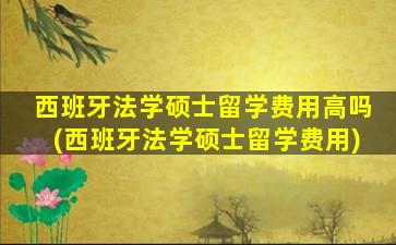 西班牙法学硕士留学费用高吗(西班牙法学硕士留学费用)