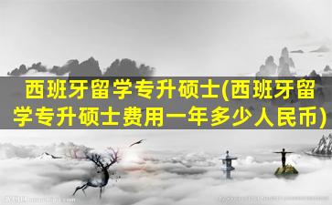 西班牙留学专升硕士(西班牙留学专升硕士费用一年多少人民币)