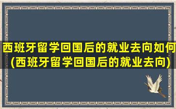 西班牙留学回国后的就业去向如何(西班牙留学回国后的就业去向)