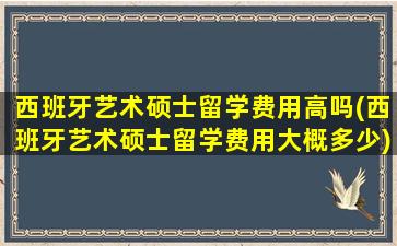 西班牙艺术硕士留学费用高吗(西班牙艺术硕士留学费用大概多少)