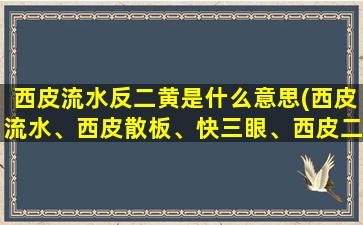 西皮流水反二黄是什么意思(西皮流水、西皮散板、快三眼、西皮二黄等京剧术语分别是什么意思)