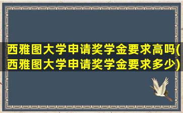 西雅图大学申请奖学金要求高吗(西雅图大学申请奖学金要求多少)