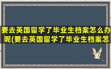 要去英国留学了毕业生档案怎么办呢(要去英国留学了毕业生档案怎么办手续)