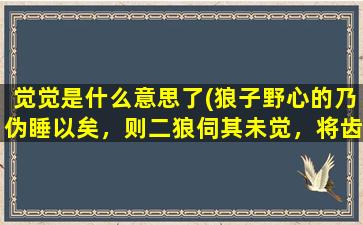 觉觉是什么意思了(狼子野心的乃伪睡以矣，则二狼伺其未觉，将齿其喉是什么意思)