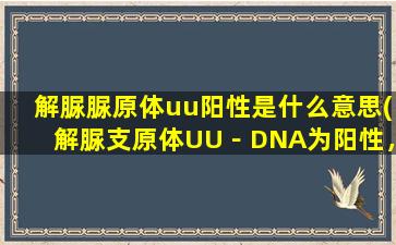 解脲脲原体uu阳性是什么意思(解脲支原体UU－DNA为阳性，用什么药可治)