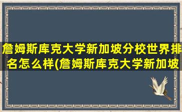 詹姆斯库克大学新加坡分校世界排名怎么样(詹姆斯库克大学新加坡校区qs排名)