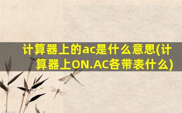 计算器上的ac是什么意思(计算器上ON.AC各带表什么)