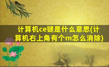 计算机ce键是什么意思(计算机右上角有个m怎么消除)