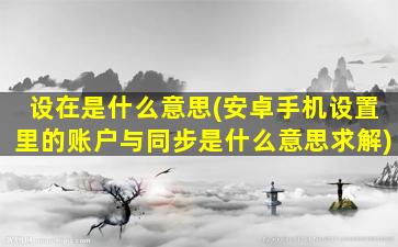 设在是什么意思(安卓手机设置里的账户与同步是什么意思求解)