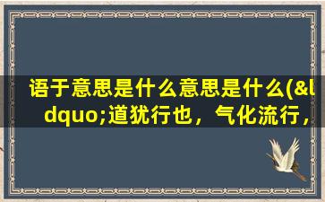 语于意思是什么意思是什么(“道犹行也，气化流行，生生不息，是故谓之道”这句话什么意思)