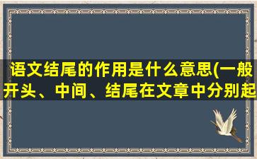 语文结尾的作用是什么意思(一般开头、中间、结尾在文章中分别起什么作用)