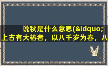 说秋是什么意思(“上古有大椿者，以八千岁为春，八千岁为秋”是什么意思)