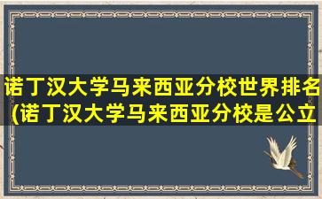 诺丁汉大学马来西亚分校世界排名(诺丁汉大学马来西亚分校是公立还是私立)