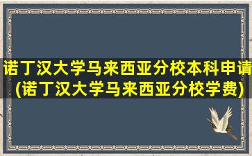 诺丁汉大学马来西亚分校本科申请(诺丁汉大学马来西亚分校学费)