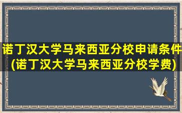 诺丁汉大学马来西亚分校申请条件(诺丁汉大学马来西亚分校学费)