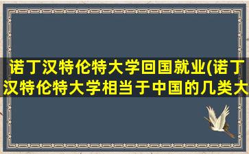 诺丁汉特伦特大学回国就业(诺丁汉特伦特大学相当于中国的几类大学)