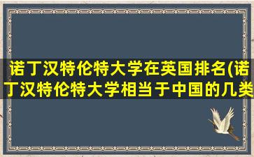 诺丁汉特伦特大学在英国排名(诺丁汉特伦特大学相当于中国的几类大学)