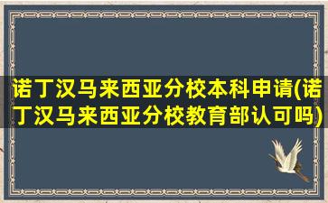 诺丁汉马来西亚分校本科申请(诺丁汉马来西亚分校教育部认可吗)