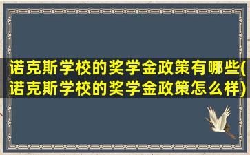 诺克斯学校的奖学金政策有哪些(诺克斯学校的奖学金政策怎么样)