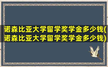 诺森比亚大学留学奖学金多少钱(诺森比亚大学留学奖学金多少钱)