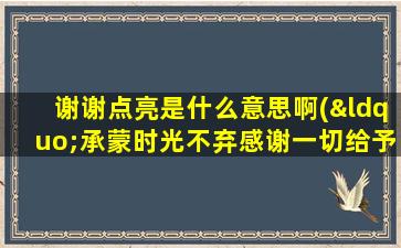 谢谢点亮是什么意思啊(“承蒙时光不弃感谢一切给予.”什么意思)