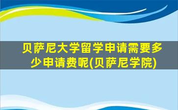 贝萨尼大学留学申请需要多少申请费呢(贝萨尼学院)