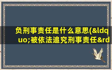 负刑事责任是什么意思(“被依法追究刑事责任”具体指的是什么)