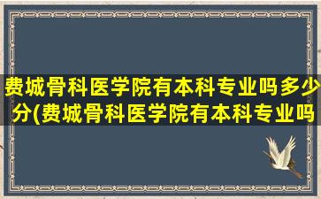 费城骨科医学院有本科专业吗多少分(费城骨科医学院有本科专业吗)